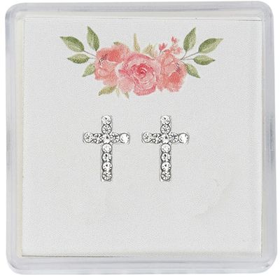 CRYSTAL CROSS EARRINGS