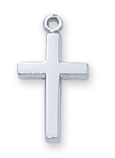 13" CH SS BABY CROSS RHODIUM