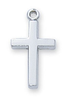 13" CH SS BABY CROSS RHODIUM