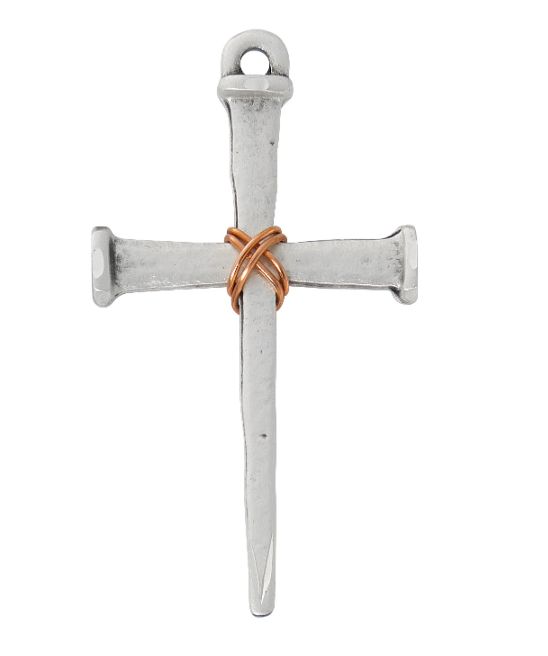 24" CH SS TWO-TONE NAIL CROSS