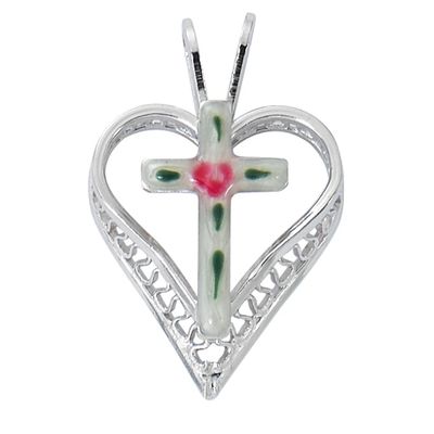 16-18"CH SS CLOISONNE CROSS