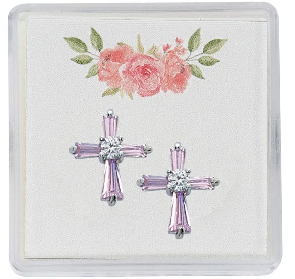 PINK CUBIC ZIRCONIA EARRINGS