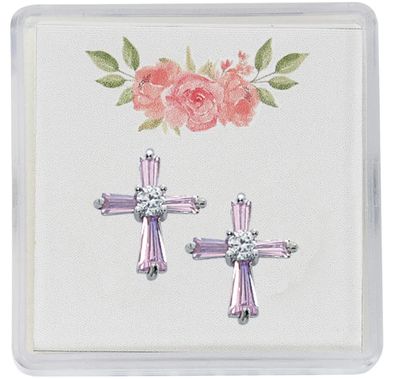 PINK CUBIC ZIRCONIA EARRINGS