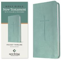NLT Pocket Thinline New Testament with Psalms and Proverbs Leatherlike, Teal Cross