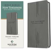 NLT Pocket Thinline New Testament with Psalms and Proverbs Leatherlike, Charcoal Cross
