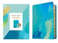 NLT Courage for Life Study Bible for Women, Filament Enabled Leatherlike, Brushed Aqua Blue, Indexed