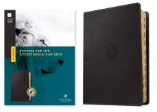 NLT Courage for Life Study Bible for Men, Filament Enabled Leatherlike, Onyx Lion, Indexed