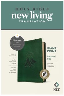 NLT Personal Size Giant Print Bible, Filament Enabled Leatherlike, Evergreen Mountain, Indexed, Red Letter