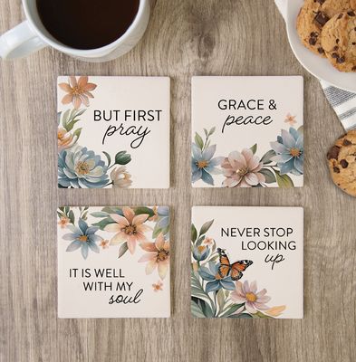 Religious Inspirational Set Square Coasters