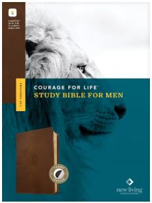 NLT Courage for Life Study Bible for Men, Filament Enabled Leatherlike, Rustic Brown Lion, Indexed