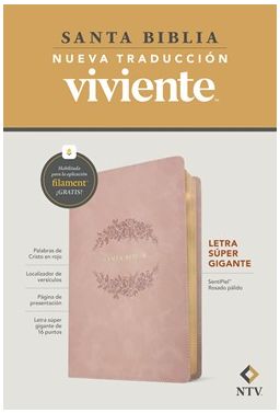 Biblia Letra Súper Gigante RosadaNTV, con Filament