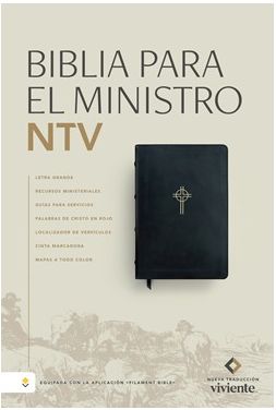Biblia Para el Ministro Negra NTV, Letra Grande con Filament
