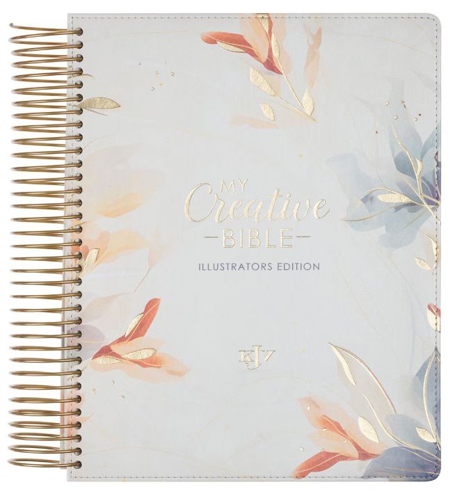 Pearlized White Floral Faux Leather My Creative Bible Illustrators Edition