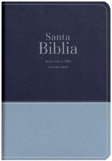 Biblia RVR 1960 Letra Súper Gigante Símil Piel Duotone Azul Marino Oscuro