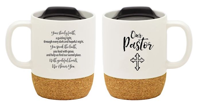 Our Pastor White Cork Mug