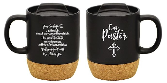 Our Pastor Black Cork Mug