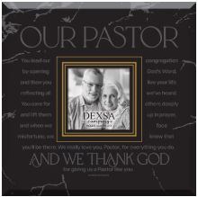 Our Pastor Glass Photo Frame 12" x 10"