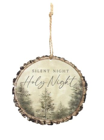 Silent Night Evergreen Christmas Barky Ornament