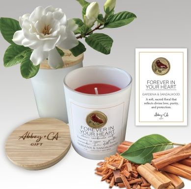 Forever In Your Heart Gardenia &amp; Sandalwood 7 Oz Red Candle