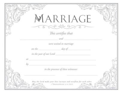 Certificate-Marriage (1 Thessalonians 3:12)