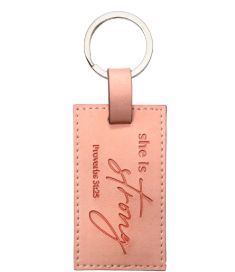 She is Strong, Proverbs 31:25 Logos Tap Keychain