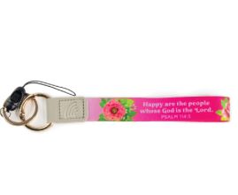 Happy, Psalm 114:5 Logos Tap Wrist Lanyard Keychain