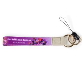 Be Still, Psalm 46:10 Logos Tap Wrist Lanyard Keychain