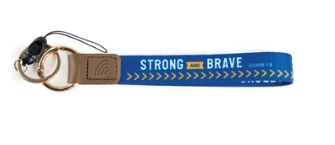 Strong and Brave, Joshua 1:9 Logos Tap Wrist Lanyard Keychain