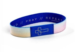 Blue - Clouds Joshua 1:8 Logos Tap Stretch Bracelet