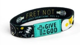 Teal and Black - Music, Phil 4:6 Logos Tap Stretch Bracelet