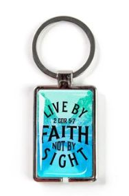 Live by Faith, 2 Cor 5:7 Logos Tap Keychain