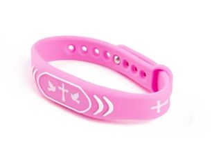 Pink Logos Tap Silicone Bracelet