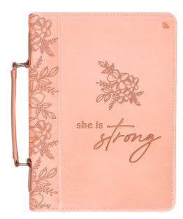 She is Strong, Pro 31:25 Logos Tap Bible Cover, Size: Medium