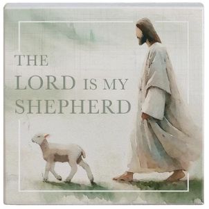 Lord My Shepherd Faith Tabletop Block Sign Decor