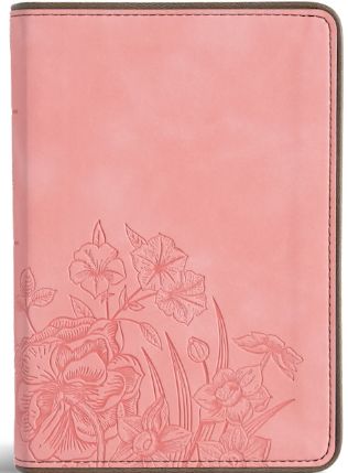 CSB Large Print Compact Reference Bible Pink Floral