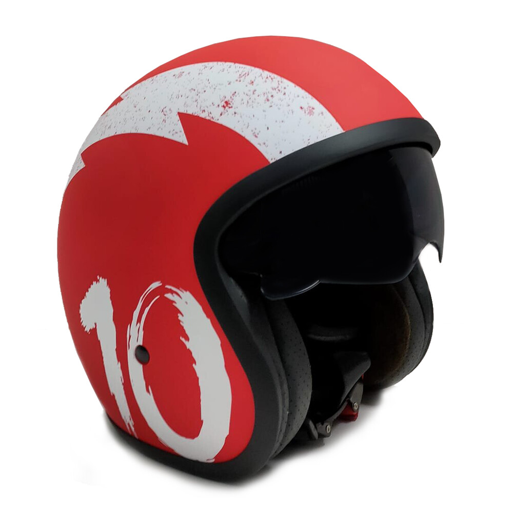 Casque de moto Jet Sunra Rouge