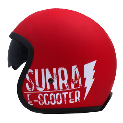 Casque de moto Jet Sunra Rouge