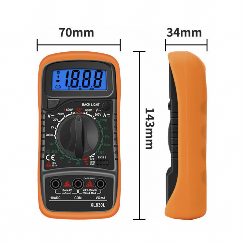 Multimètre Numérique XL830L 2000  Testeur de Batterie