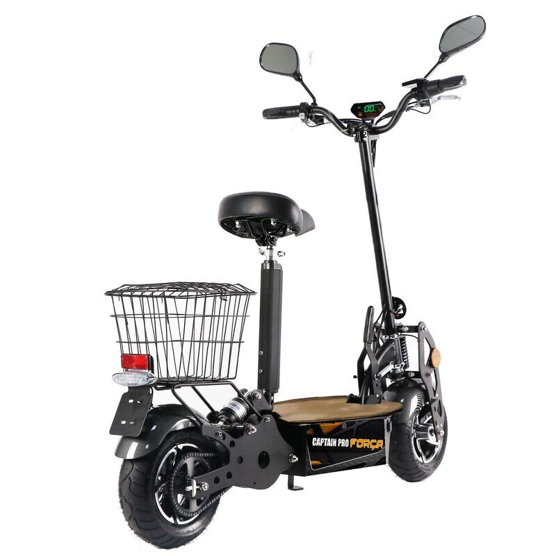 Trottinette Électrique Ultra Puissante Homologuée Route avec Siège et Panier - Força C-Pro | 50km/h