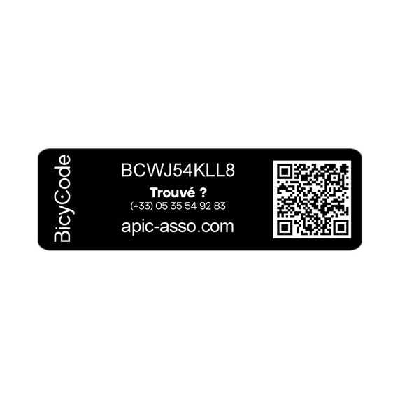 Marquage BICYCODE Antivol – Enregistrement Inclus