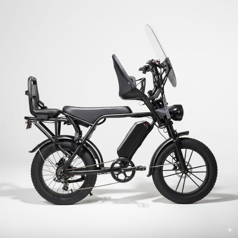 Vélo électrique cargo longtail Fatbike Family  V8.3
