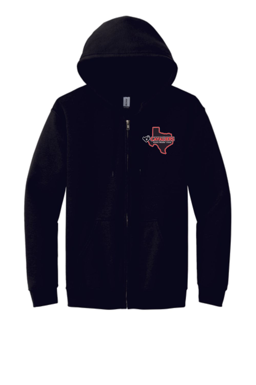 Hanks Middle Zip-Up Hoodie Black
