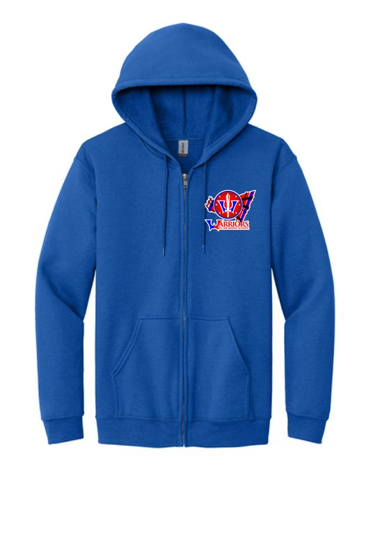 Bel Air Middle Zip Hoodie Blue Left Chest