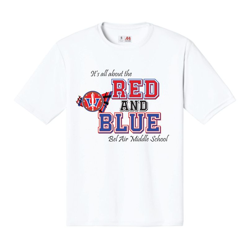 **TEACHER/FACULTY ONLY!!**  BAMS &quot;Red &amp; Blue&quot; Short Sleeve Drifit Shirt