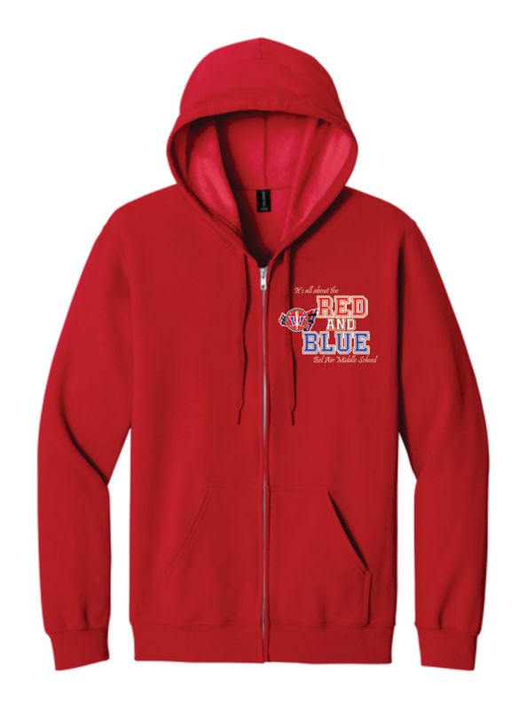 **TEACHER/FACULTY ONLY!!**  BAMS &quot;Red &amp; Blue&quot; Soft Zip Up Hoodie