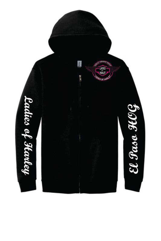 El Paso Ladies HOG Chapter Black Zip-Up Hoodie