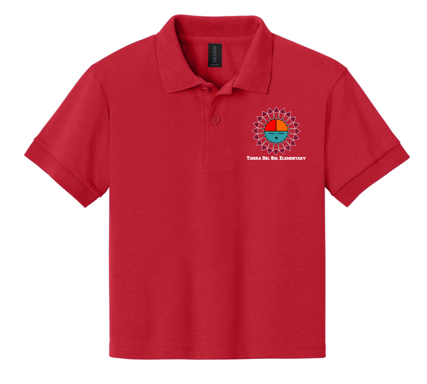 Grades: Kinder - 5th  Tierra Del Sol Black Red Polo