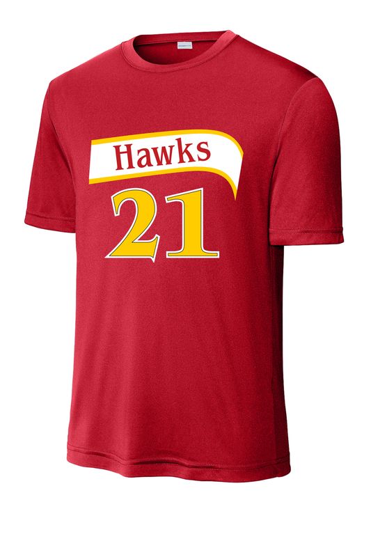 Hawks Basketball Red Drifit Custom Tee