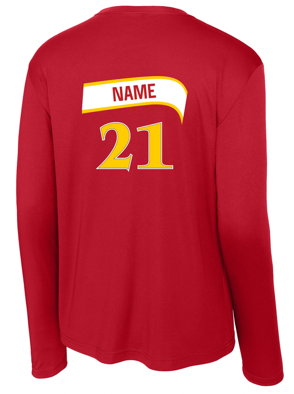 Hawks Basketball Red Long Sleeve Drifit Custom Tee