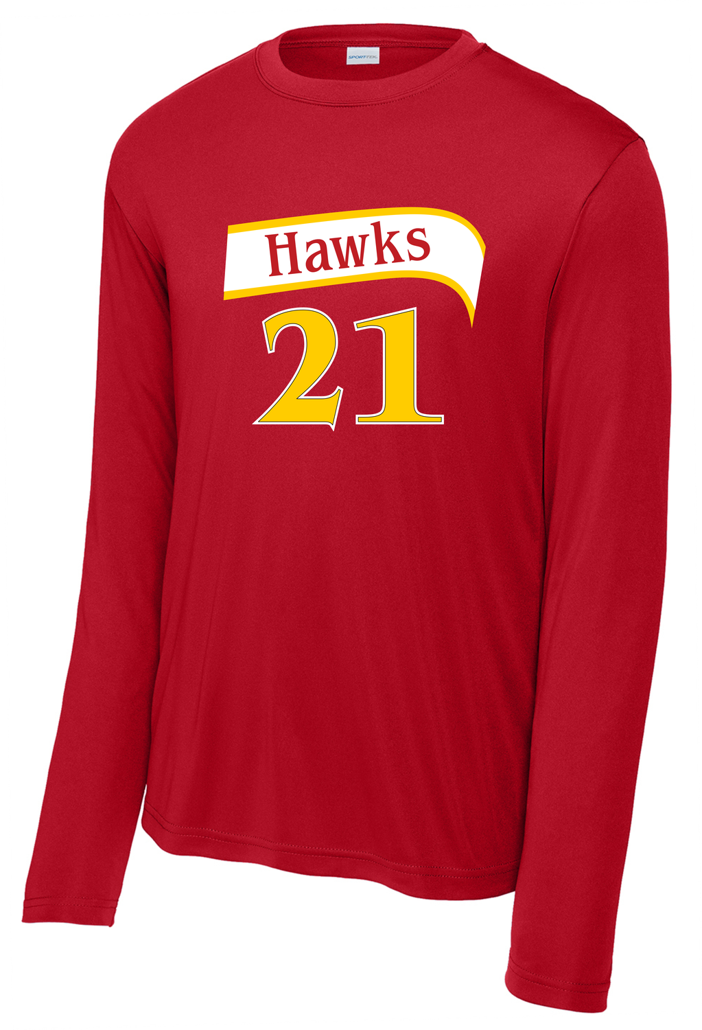 Hawks Basketball Red Long Sleeve Drifit Custom Tee